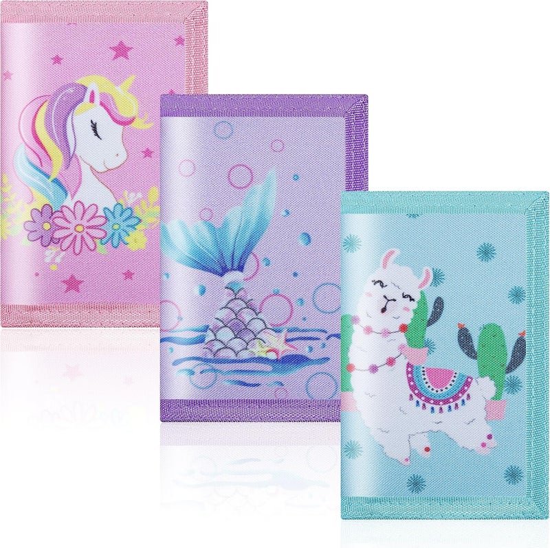 Amutta 3 Pieces Kids Wallet for Girls and Women - Little Girls Wallet for Kids with Magic Sticker, Toddler Wallet for Girls with Coin Pocket, RFID Unicorn Wallet Girls Gift Ideas - Image 1